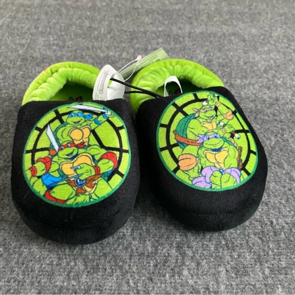 Teenage Mutant‎ Ninja Turtles Slippers Little  Boys Size 5-6 Slip On Green New